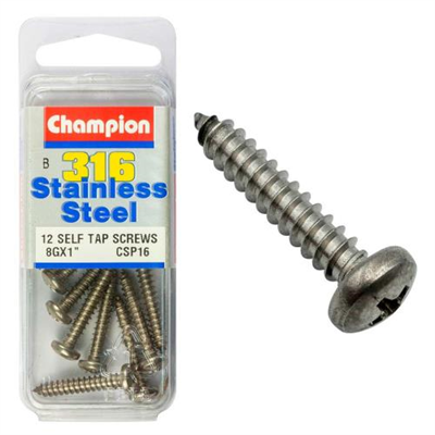 Champion 316/A4 S/Tap Set Screw - Pan 8G x 1 (B)