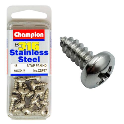 Champion 316/A4 S/Tap Set Screw - Pan 10G x 1/2in (B)