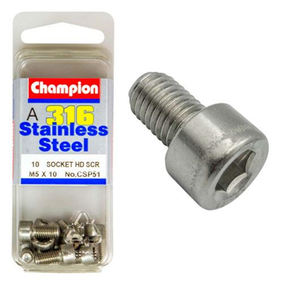Champion 316/A4 M5 x 10 Socket HD Set Screw (A)