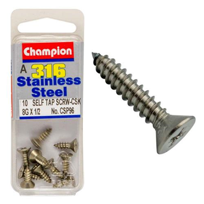 Champion 8G x 1/2in S/Tapp Set Screw - CSK 316/A4 (C)