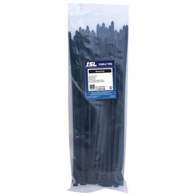 ISL 380 x 7.6mm UV Nylon Cable Tie - Blk. - 100pk