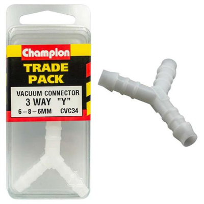 Champion Vacuum Hose - Reduc. Y Piece 6mm x 8mm x 6mm