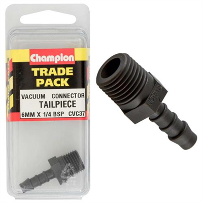 Champion Vacuum Hose - Tailpiece 6mm x 1/4in BSP