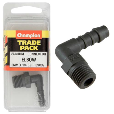 Champion Vacuum Hose - Elbow 6mm x 1/4in BSP