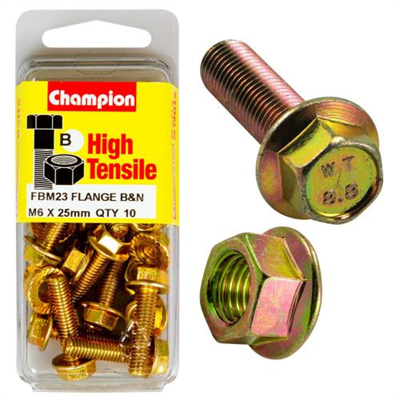 Champion Flange Bolt M6 x 25 (B) - GR8.8