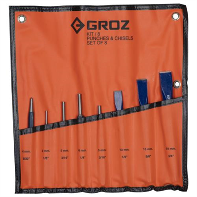 Groz 8pc Punch And Chisel Set