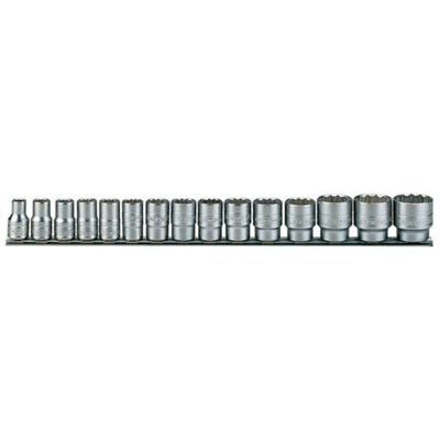 Teng 15pc 1/2in Dr. Metric Socket Set 10-32mm 12Pnt
