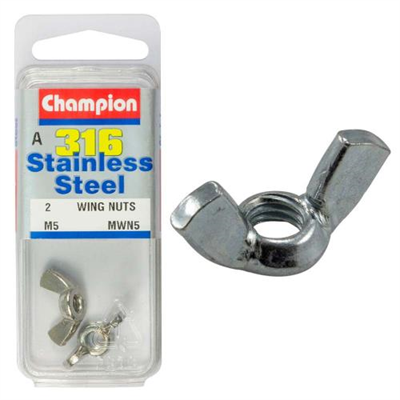 Champion 5mm Wing Nut - 316/A4