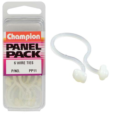 Champion Universal Plastic Wire Tie White -6pk****