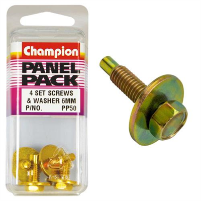 Champion M5 x 20mm HDlight Hex Bolt With Washer -4pk****