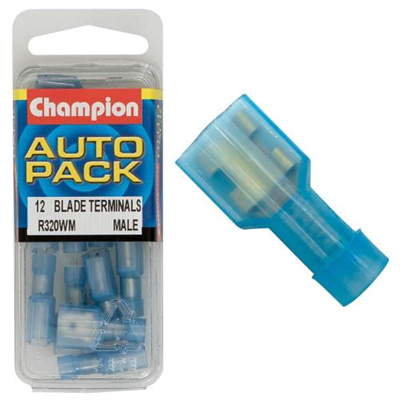 Champion Blue Fully Insulated Blade Terminal-Male