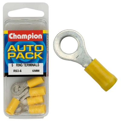Champion 6mm Yellow Ring Terminal
