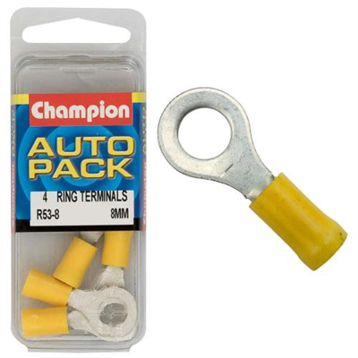 Champion 8mm Yellow Ring Terminal