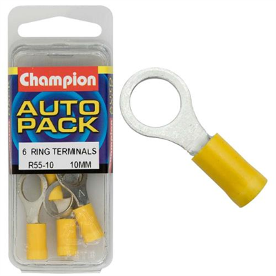 Champion 10mm Yellow Ring Terminal