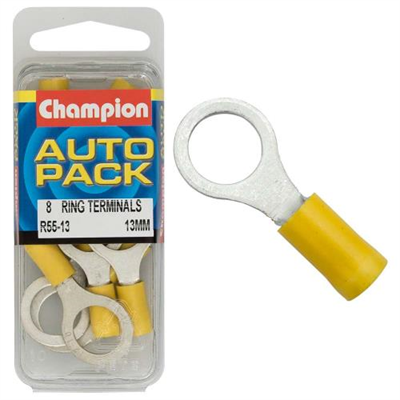 Champion 13mm Yellow Ring Terminal