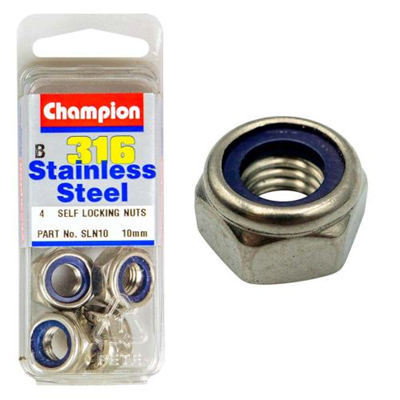 Champion 316/A4 M10 Self Locking Nut (C)