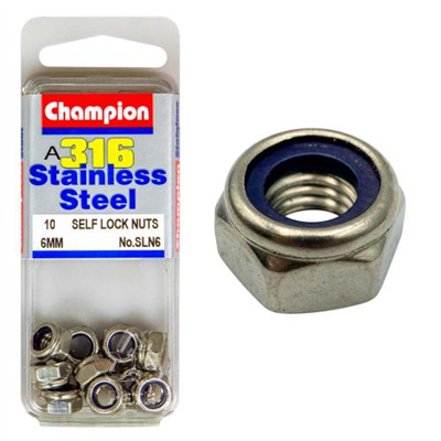 Champion 316/A4 M6 Self Locking Nut (C)