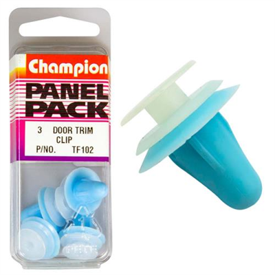 Champion Door Trim Clip ClearBlue15mm(L)8mm(Hole)13mm(HD)3pk