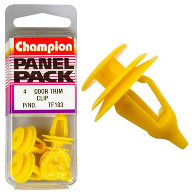 Champion Door Trim Clip Yellow 15mm(L) 9mm(Hole)13mm(HD) 4pk