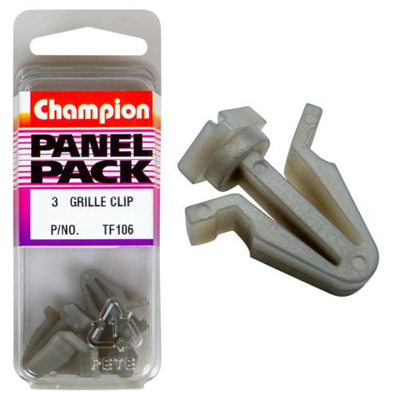 Champion Grille Clip Dark Grey 3pk