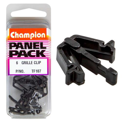 Champion Grille Clip Black 23mm(L) 13mm(W) 6pk