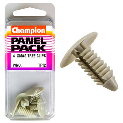 Champion Xmas Tree Clip Grey 21mm HD x 27mm -4pk