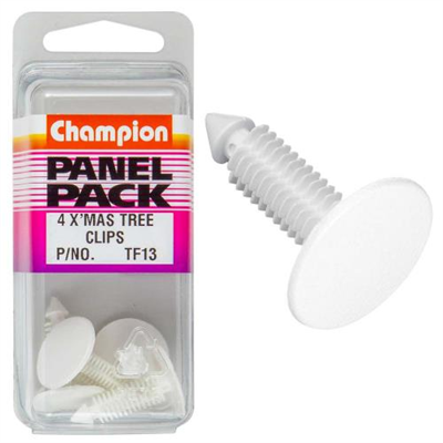 Champion Xmas Tree Clip White 21mm HD x 27mm -4pk