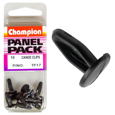 Champion Canoe Clip Black 9.6mm HD x 13.4mm -10pk**