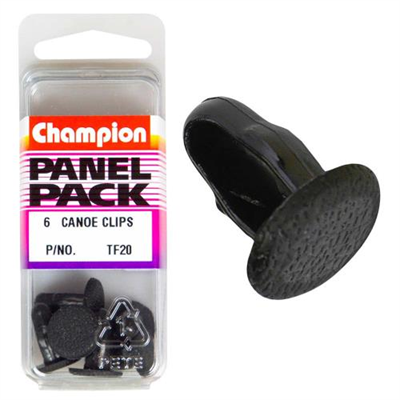 Champion Canoe Clip Black 14mm HD x 16mm -6pk