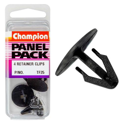 Champion Universal Retainer Clip Black -4pk