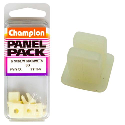 Champion 8G Set Screw Grommet White -6pk