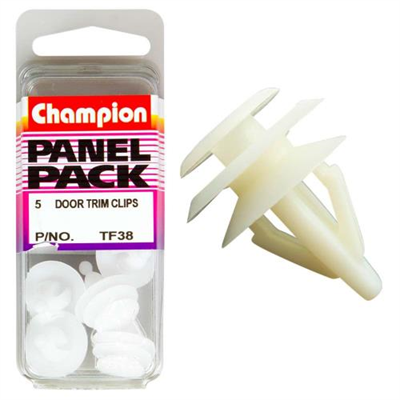 Champion Door Trim Clip White 13mm x 14mm -5pk