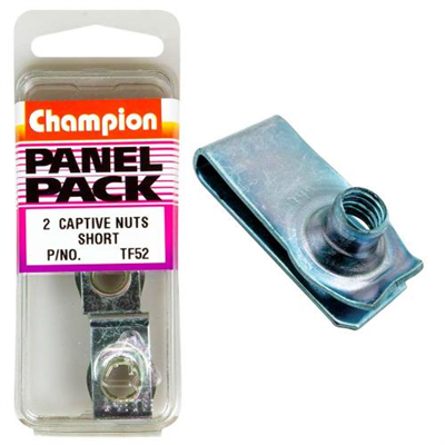 Champion Short Captive Nut M8 x 1.25mm - 2pk