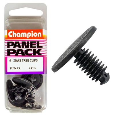 Champion Xmas Tree Clip Black 20.2mm HD x 15mm -6pk