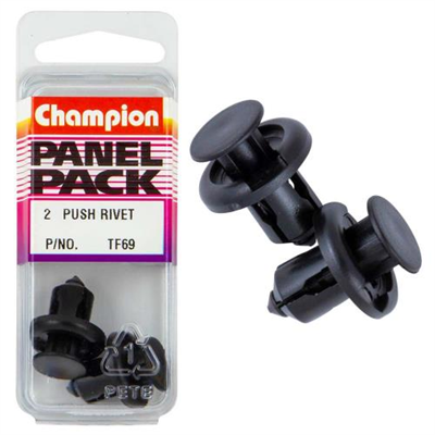 Champion Push Rivet Black 20mm HD x 13mm -2pk