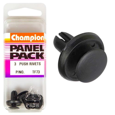 Champion Push Rivet Black 15mm HD x 17mm -3pk