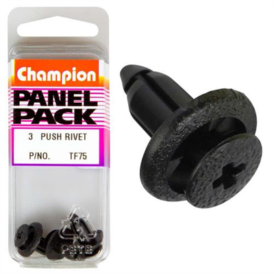 Champion Push Rivet Black 14mm HD x 14mm -3pk
