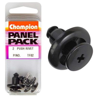 Champion Push Rivet Black 20mm HD x 9mm -2pk