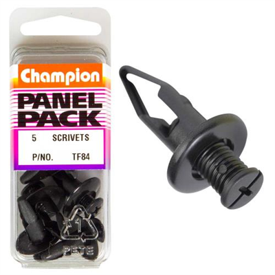 Champion Scrivet Clip Black 20mm HD x 18mm -5pk