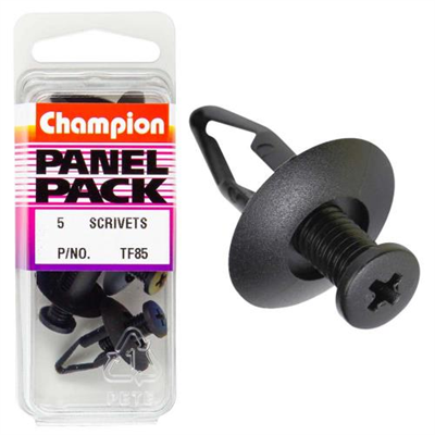 Champion Scrivet Clip Black 20mm HD x 20mm -5pk