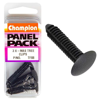 Champion Xmas Tree Clip Black 18mm HD x 35mm -3pk