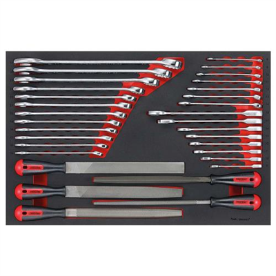 Teng 32pc Roe Spanner (Std & Rat) & File Set (EVA)