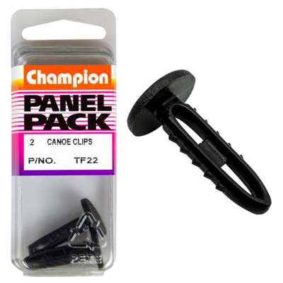 Champion Canoe Clip Black 11mm HD x 26.5mm -2pk