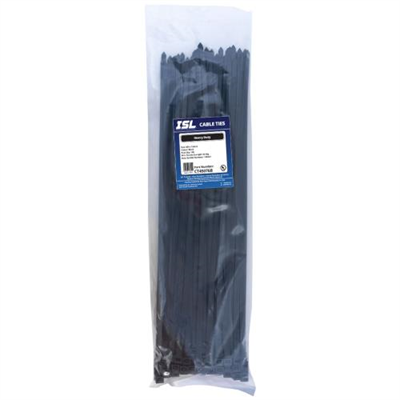 ISL 450 x 7.6mm UV Nylon Cable Tie - Blk. - 100pk