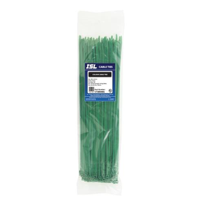ISL 380 x 4.8mm Nylon Cable Tie - Green - 100pk