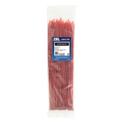 ISL 380 x 4.8mm Nylon Cable Tie - Red - 100pk