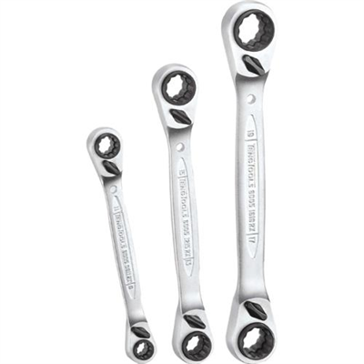 Teng 3pc Multi-Drive Ratchet Ring Spanner Set