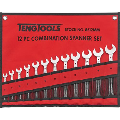 Teng 12pc Antislip Comb Span Set W/Wallet 8-19mm
