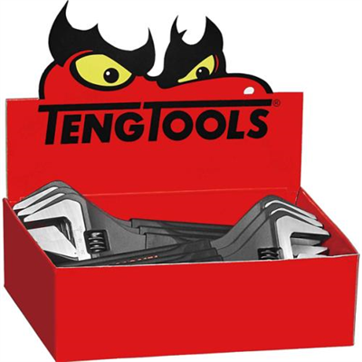 Teng 6pc 4004WT 10in Adjustable Wrench Display