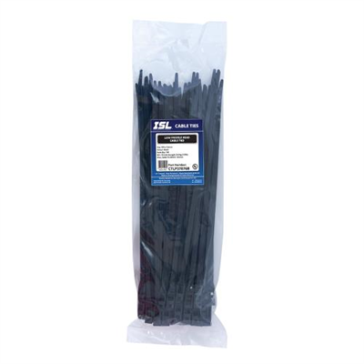 ISL 370x7.6mm Low Profile Cable Tie - UV Blk - 100pk